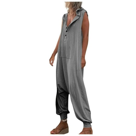 JWZUY Oversize Women s Onesies Button Up Jumpsuit Casual Loose Sleeveless V Neck Hooded Rompers With Kangroo Pockets Gray XXL
JWZUY Oversize Women s Onesies Button Up Jumpsuit Casual Loose Sleeveless V Neck Hooded Rompers With Kangroo Pockets Gray XXL