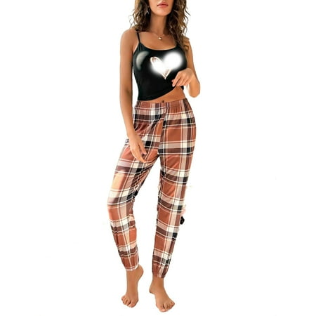 Casual Plaid Print Spaghetti Strap Pant Sets Sleeveless Multicolor Womens Pajama Sets (Women s)
Casual Plaid Print Spaghetti Strap Pant Sets Sleeveless Multicolor Womens Pajama Sets (Women s)
