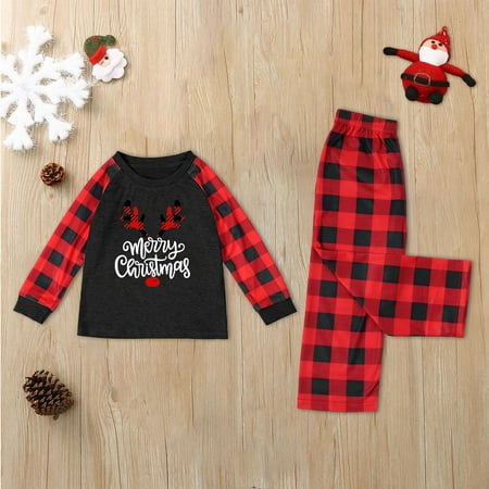 ERTUTUYI Family Matching Christmas Pajamas Set Plaid Sleeves Cute Pattern Printing Festival For Adults & Kids Parent Child Outfit Black 9Y 
ERTUTUYI Family Matching Christmas Pajamas Set Plaid Sleeves Cute Pattern Printing Festival For Adults & Kids Parent Child Outfit Black 9Y