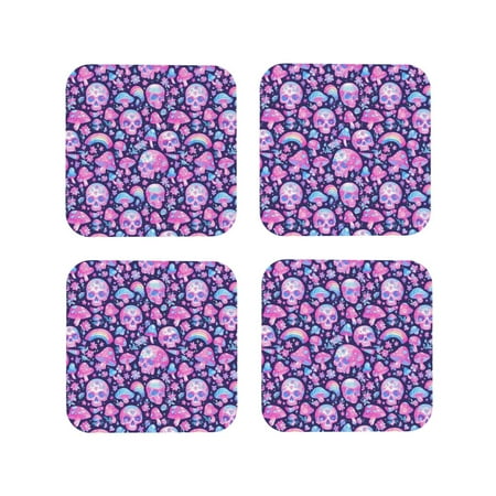Leather Coasters of 4 pink Skull rainbow mushroom Drink Coasters Foe Tabletop Protection Funny Desk Coasters Good Housewarming Gifts Square
Leather Coasters of 4 pink Skull rainbow mushroom Drink Coasters Foe Tabletop Protection Funny Desk Coasters Good Housewarming Gifts Square