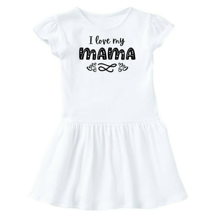 Inktastic I Love My Mama- Hearts Gift Toddler Girl Dress