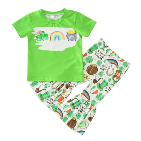Zlekejiko Toddler Girls Short Sleeve Print Tops Trousers Pants Two Piece Set Outfit Irish Festival Outwear
Zlekejiko Toddler Girls Short Sleeve Print Tops Trousers Pants Two Piece Set Outfit Irish Festival Outwear