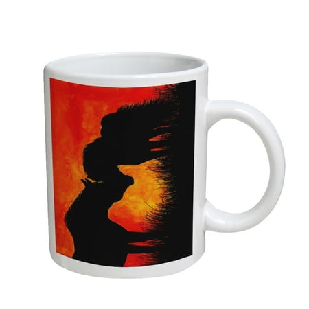 KuzmarK Coffee Cup Mug 11 Ounce - Warmblood Horse and Shetland Pony at Twilight Abstract Horse Art by Denise Every
KuzmarK Coffee Cup Mug 11 Ounce - Warmblood Horse and Shetland Pony at Twilight Abstract Horse Art by Denise Every
