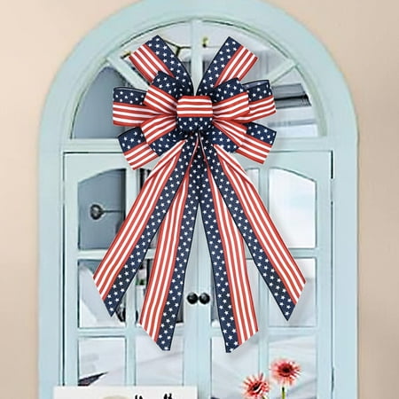 American Flag Bow for All Kinds of Holiday Decor - Patriotic Red and Blue Stars Bunting Wreath Perfect for 4th of July and Memorial Day Indoor/Outdoor Use
American Flag Bow for All Kinds of Holiday Decor - Patriotic Red and Blue Stars Bunting Wreath Perfect for 4th of July and Memorial Day Indoor/Outdoor Use
