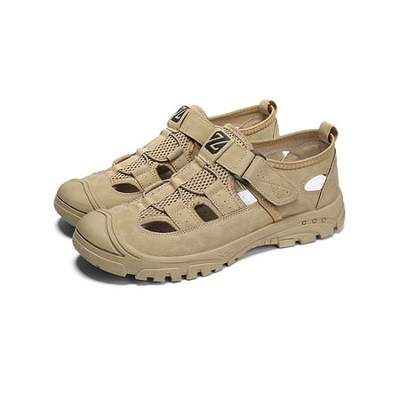 Colisha Mens Casual Shoes Hollow Out Sandals Closed Toe Flats Men Magic Tape Beach Shoe Summer Khaki 9.5
Colisha Mens Casual Shoes Hollow Out Sandals Closed Toe Flats Men Magic Tape Beach Shoe Summer Khaki 9.5