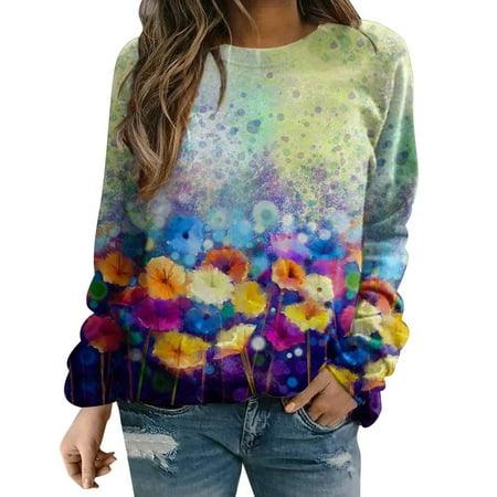Women Fashion Casual Color Print Pullover Tops Round Neck Casual T Shirt Loose Long Sleeve Sweatshirt under Scrub Women Long Sleeve Shirts Cotton Long Sleeve T Shirt for Women Women Swim Tee Long
Women Fashion Casual Color Print Pullover Tops Round Neck Casual T Shirt Loose Long Sleeve Sweatshirt under Scrub Women Long Sleeve Shirts Cotton Long Sleeve T Shirt for Women Women Swim Tee Long