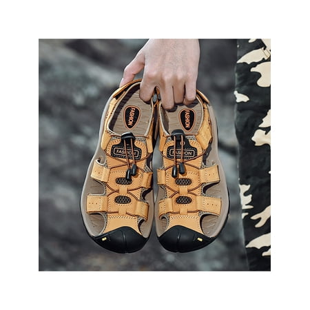 Woobling Mens Leather Sandals Walking Fashion Casual Summer Beach Comfy Shoes Size 6-14
Woobling Mens Leather Sandals Walking Fashion Casual Summer Beach Comfy Shoes Size 6-14