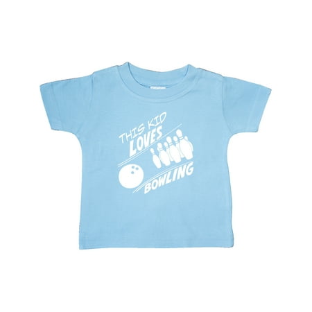 Inktastic This Kid Loves Bowling Gift Baby Boy or Baby Girl T-Shirt