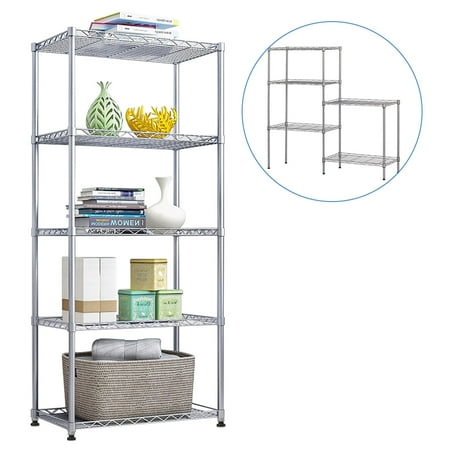 5-Shelf Metal Shelving Unit Upgraded 5-Shelf Silver Wire Storage Shelves Changeable Metal Utility Shelves Storage Rack Durable Kitchen Shelving Unit for Garage Bedroom Bathroom 21 x11 x 59 L6491
5-Shelf Metal Shelving Unit Upgraded 5-Shelf Silver Wire Storage Shelves Changeable Metal Utility Shelves Storage Rack Durable Kitchen Shelving Unit for Garage Bedroom Bathroom 21 x11 x 59 L6491