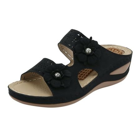 KaLI_store Non Slip Shoes for Women Summer Flat Sandals for Women Comfortable Casual Beach Shoes Black
KaLI_store Non Slip Shoes for Women Summer Flat Sandals for Women Comfortable Casual Beach Shoes Black