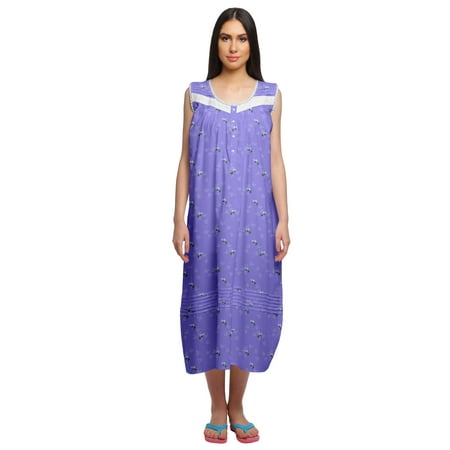 Moomaya Printed Womens Nightdress Mid Length Cotton Features Sleeve Sleepwear 
Moomaya Printed Womens Nightdress Mid Length Cotton Features Sleeve Sleepwear