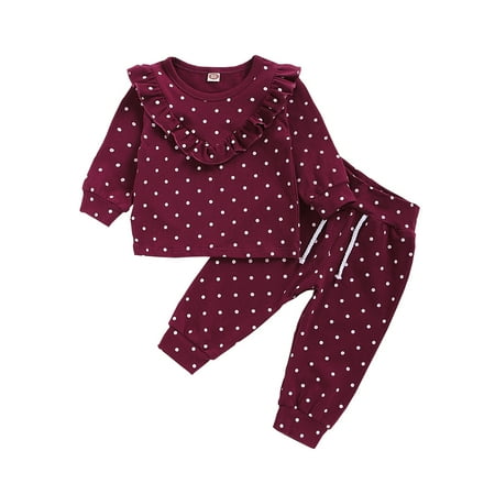3 Months Baby Girls Clothes 6 Months Girls 2PCS Fall Winter Outfits Polka Dots Print Infant Girls Long Sleeve Top Pants Set Red
3 Months Baby Girls Clothes 6 Months Girls 2PCS Fall Winter Outfits Polka Dots Print Infant Girls Long Sleeve Top Pants Set Red