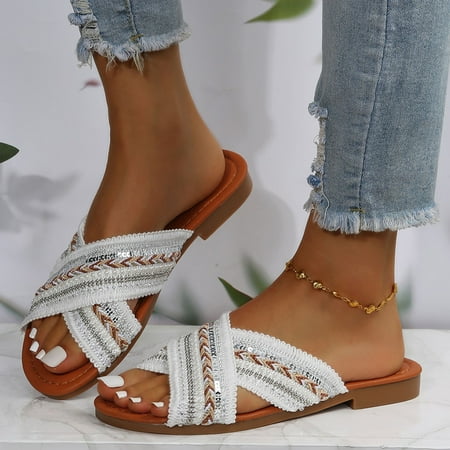 〖Yilirongyumm〗 White 39 Slippers For Women Fashion Womens Breathable Lace Up Shoes Flats Casual Sandals
〖Yilirongyumm〗 White 39 Slippers For Women Fashion Womens Breathable Lace Up Shoes Flats Casual Sandals