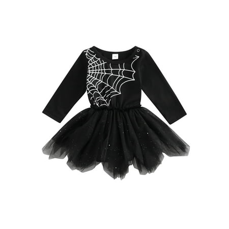 VISgogo Girls Mesh Romper Dress Sweet Casual Halloween Spider Web Printed Long Sleeves Newborn Jumpsuits
VISgogo Girls Mesh Romper Dress Sweet Casual Halloween Spider Web Printed Long Sleeves Newborn Jumpsuits