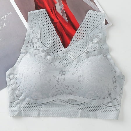 BIZIZA Lace Bra for Women Padded Bralette Everyday Bra Comfort Wireless Gray M
BIZIZA Lace Bra for Women Padded Bralette Everyday Bra Comfort Wireless Gray M