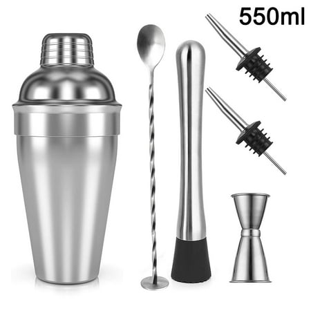 6 Piece Set Professional Stainless Steel Bar Cocktail Set Cocktail Shaker with Strainer 550ml / 750ml + Measuring Cup + 2 Pourer + Bar Pestle + Bar Spoon
6 Piece Set Professional Stainless Steel Bar Cocktail Set Cocktail Shaker with Strainer 550ml / 750ml + Measuring Cup + 2 Pourer + Bar Pestle + Bar Spoon