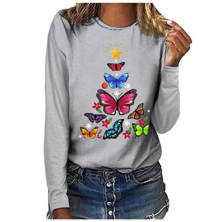 jsaierl Christmas Shirts for Women Long Sleeve Butterfly Graphic Top Workout Crewneck Sweatshirt Plus Size Pullover Christmas Gifts for Women
jsaierl Christmas Shirts for Women Long Sleeve Butterfly Graphic Top Workout Crewneck Sweatshirt Plus Size Pullover Christmas Gifts for Women