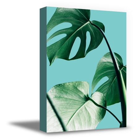 Awkward Styles Blue Foliage Room Decor Green Floral Framed Artwork Inspirational Vinyl Artwork Beautiful Nature Art Home Decor Ideas Green Leaves Decor for Bathroom Inspirational Framed Canvas Prints