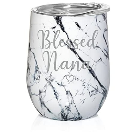 12 oz Double Wall Vacuum Insulated Stainless Steel Stemless Wine Tumbler Glass Coffee Travel Mug With Lid Blessed Nana (Black White Marble)
12 oz Double Wall Vacuum Insulated Stainless Steel Stemless Wine Tumbler Glass Coffee Travel Mug With Lid Blessed Nana (Black White Marble)