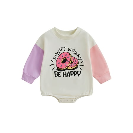 Meihuida Baby Girls Romper Long Sleeve Crew Neck Letters Print Contrast Color Autumn Bodysuit for Casual Daily
Meihuida Baby Girls Romper Long Sleeve Crew Neck Letters Print Contrast Color Autumn Bodysuit for Casual Daily