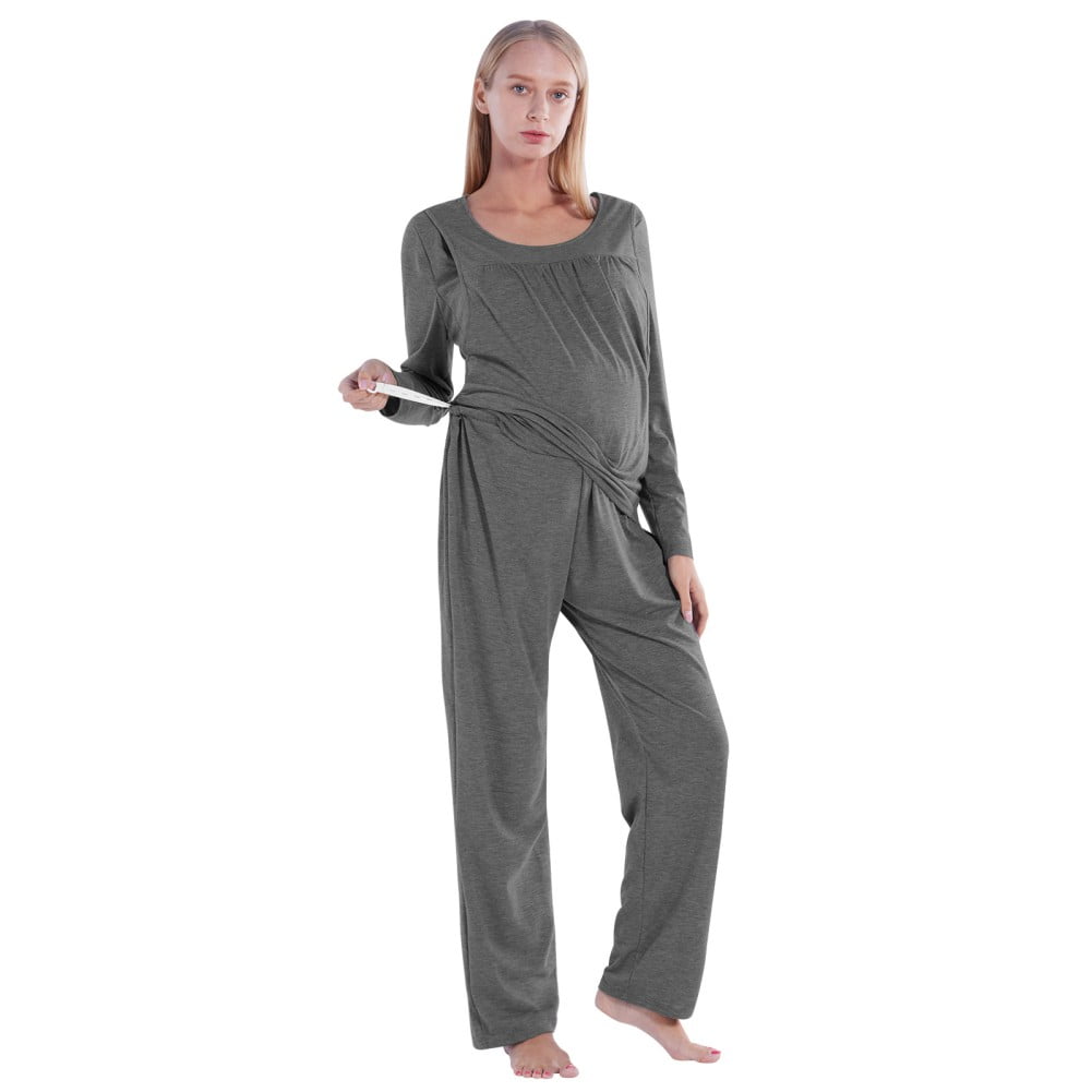 Wbq Women S Maternity Nursing Pajamas Set Long Sleeve Breastfeeding