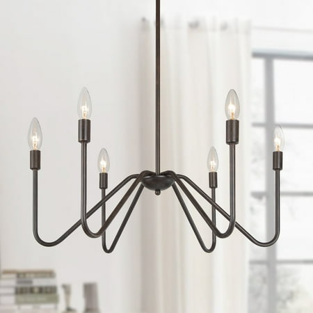 Industrial Transitional Armed Sputnik Chandelier 6-light Wheel Lighting for Dining Room - L24.8 x W24.8 x H9.8 40 Rustic Black Painted
Industrial Transitional Armed Sputnik Chandelier 6-light Wheel Lighting for Dining Room - L24.8 x W24.8 x H9.8 40 Rustic Black Painted