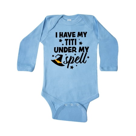 Inktastic I Have My Titi Under My Spell with Cute Witch Hat Gift Baby Boy or Baby Girl Long Sleeve Bodysuit
Inktastic I Have My Titi Under My Spell with Cute Witch Hat Gift Baby Boy or Baby Girl Long Sleeve Bodysuit