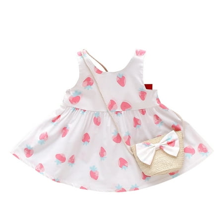 Girls Dresses Princess Bow Sleeveless Outfits Bag Strawberry Skirt Sundress For Little Baby Girl 18M-24M
Girls Dresses Princess Bow Sleeveless Outfits Bag Strawberry Skirt Sundress For Little Baby Girl 18M-24M