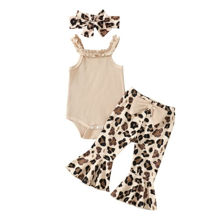 Wassery Baby Newborn Girls Bodysuit Sleeveless Ribbed Romper Crew Neck Jumpsuits Leopard Flare Pants Headband 3Pcs Summer Set 0-18M
Wassery Baby Newborn Girls Bodysuit Sleeveless Ribbed Romper Crew Neck Jumpsuits Leopard Flare Pants Headband 3Pcs Summer Set 0-18M