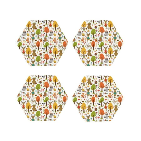 Tideii Animals Forest for Leather Coasters 4 Pieces Anti-fouling and Anti-scalding Decorative Coasters Suitable for Restaurants Kitchens Coffee Shops-Hexagon
Tideii Animals Forest for Leather Coasters 4 Pieces Anti-fouling and Anti-scalding Decorative Coasters Suitable for Restaurants Kitchens Coffee Shops-Hexagon