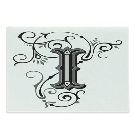 Letter I Cutting Board Capital with Grand Illustrious Design Abstract Elements Shapes Swirls Lines Decorative Tempered Glass Cutting and Serving Board Large Size Black Grey White by Ambesonne
Letter I Cutting Board Capital with Grand Illustrious Design Abstract Elements Shapes Swirls Lines Decorative Tempered Glass Cutting and Serving Board Large Size Black Grey White by Ambesonne