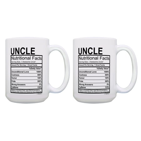 ThisWear Uncle Gift Set Uncle Nutritional Facts Awesome Uncle Gifts 2 Pack 15oz Coffee Mugs
ThisWear Uncle Gift Set Uncle Nutritional Facts Awesome Uncle Gifts 2 Pack 15oz Coffee Mugs