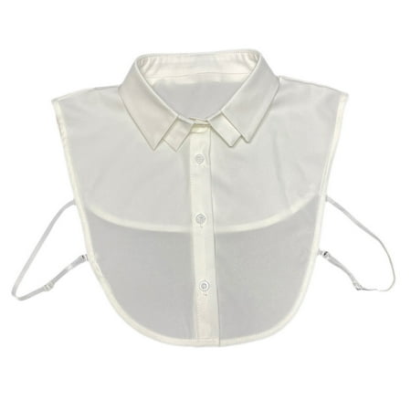QUSENLON Women Double Layer Rounded Square Lapel Fake Collar Detachable White Dickey Blouse Button Down Decorative Half Shirt with Adjustable Strap
QUSENLON Women Double Layer Rounded Square Lapel Fake Collar Detachable White Dickey Blouse Button Down Decorative Half Shirt with Adjustable Strap
