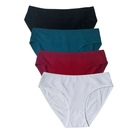 4 Pack Mid-Rise Seamless Cotton Briefs For Women Simple Solid Color Soft Breathable Underpants Skin-friendly Confortable Panties
4 Pack Mid-Rise Seamless Cotton Briefs For Women Simple Solid Color Soft Breathable Underpants Skin-friendly Confortable Panties