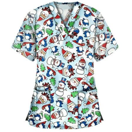 purcolt Plus Size Christmas Scrubs Tops for Women Casual Xmas Print Short Sleeve V Neck Professional Nursing Workwear Tunic Working Uniform Medical Blouse with Pockets
purcolt Plus Size Christmas Scrubs Tops for Women Casual Xmas Print Short Sleeve V Neck Professional Nursing Workwear Tunic Working Uniform Medical Blouse with Pockets