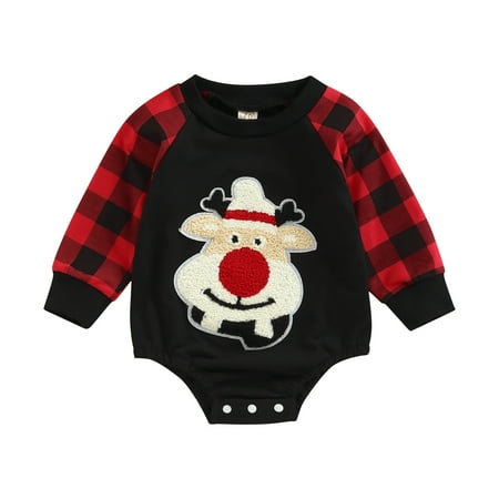 Meihuida Baby Girls Boys Christmas Romper Infant Deer/Santa Embroidery Round Neck Plaid Patchwork Long Sleeve Jumpsuits
Meihuida Baby Girls Boys Christmas Romper Infant Deer/Santa Embroidery Round Neck Plaid Patchwork Long Sleeve Jumpsuits