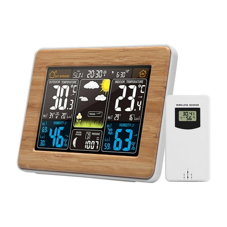 Meterk Color Weather Station Indoor/Outdoor Wireless Temperature Humidity Barometer Thermometer Hygrometer Electronic Desk Table Clocks Weather Forecast with Outdoor Sensor
Meterk Color Weather Station Indoor/Outdoor Wireless Temperature Humidity Barometer Thermometer Hygrometer Electronic Desk Table Clocks Weather Forecast with Outdoor Sensor