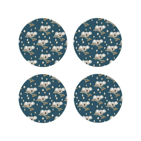 Coasters Set of 4 - Cute Sleeping Koala Drink Coasters for Tabletop Protection Leather Coasters for Living Room Decor and Housewarming Gift Round Shape
Coasters Set of 4 - Cute Sleeping Koala Drink Coasters for Tabletop Protection Leather Coasters for Living Room Decor and Housewarming Gift Round Shape