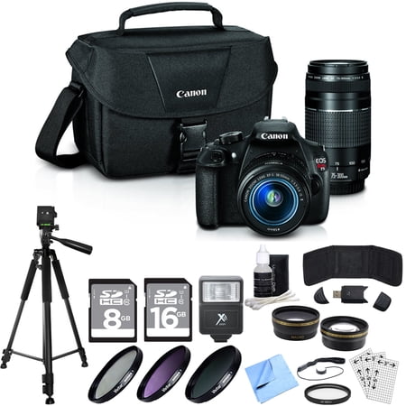 Canon EOS Rebel T5 18MP DSLR Camera EFS 18-55mm & EF 75-300mm Four Lens Ultimate Bundle Canon EOS Rebel T5 18MP DSLR Camera EFS 18-55mm & EF 75-300mm Four Lens Ultimate Bundle