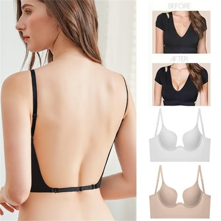VOOPET Women s Deep U Plunge Invisible Bra Convertible Push up Low Cut Seamless Wireless Bra for Wedding Evening Dress
VOOPET Women s Deep U Plunge Invisible Bra Convertible Push up Low Cut Seamless Wireless Bra for Wedding Evening Dress