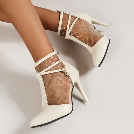 Contrast Mesh Pointed Toe High Heel Ankle Boots For Women Stiletto Heeled Zip Back Women‘s Pumps
Contrast Mesh Pointed Toe High Heel Ankle Boots For Women Stiletto Heeled Zip Back Women‘s Pumps