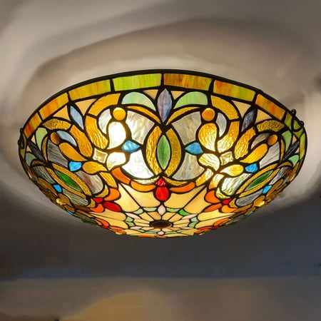 Vinplus Tiffany 3 Light Flush Mount Ceiling Light 16 White Finish with Tiffany Glass
Vinplus Tiffany 3 Light Flush Mount Ceiling Light 16 White Finish with Tiffany Glass