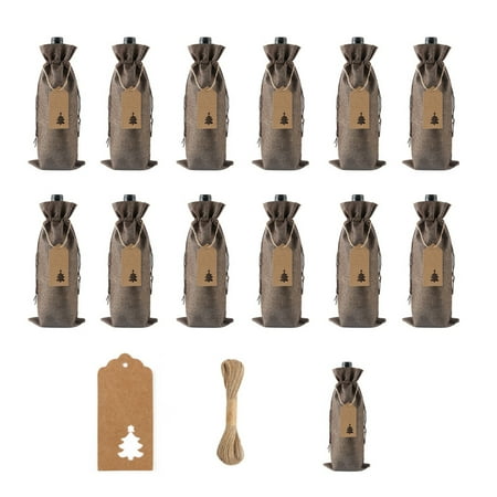 12PCS 13.78*5.9 Inch Burlap Wine Bottle Bags with Tag & String Wine Bottle Covers Bags Drawstring Gift Bags for Christmas and Birthday Parties
12PCS 13.78*5.9 Inch Burlap Wine Bottle Bags with Tag & String Wine Bottle Covers Bags Drawstring Gift Bags for Christmas and Birthday Parties