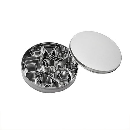 BMForward Set of 24 Stainless Steel Biscuits Mold DIY Dookie Mold Geometric Pattern