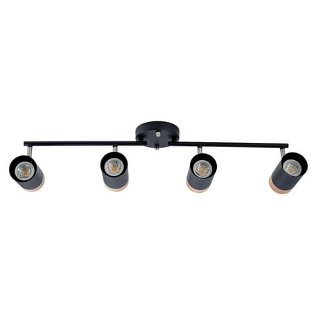 32.26 inch Adjustable Track Lighting Kit 4-Lights Ceiling Light with Metal and Wood Shade
32.26 inch Adjustable Track Lighting Kit 4-Lights Ceiling Light with Metal and Wood Shade