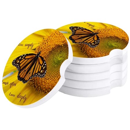 ZHANZZK Summer Butterfly and Sunflower Set of 4 Car Coaster for Drinks Absorbent Ceramic Stone Coasters Cup Mat with Cork Base for Home Kitchen Room Coffee Table Bar Decor
ZHANZZK Summer Butterfly and Sunflower Set of 4 Car Coaster for Drinks Absorbent Ceramic Stone Coasters Cup Mat with Cork Base for Home Kitchen Room Coffee Table Bar Decor
