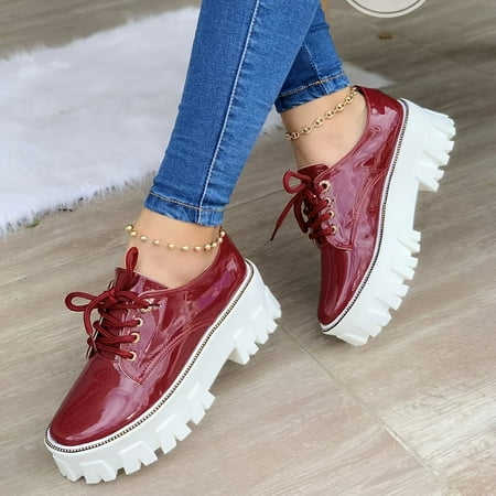 Round Toe Solid Color Lace Up Casual Sneakers Thick Soled Platform Non-slip PU Leather Sneakers Women s Footwear
Round Toe Solid Color Lace Up Casual Sneakers Thick Soled Platform Non-slip PU Leather Sneakers Women s Footwear