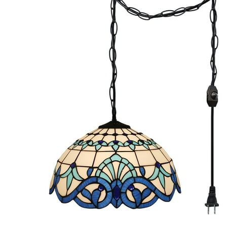 Kiven Plug in Pendant Light Dimmable Tiffany Style Hanging Light Fixture with 13ft Iron Chain 1-light
Kiven Plug in Pendant Light Dimmable Tiffany Style Hanging Light Fixture with 13ft Iron Chain 1-light