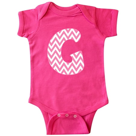 

Inktastic Cute Pink Chevron Initial G Gift Baby Boy or Baby Girl Bodysuit