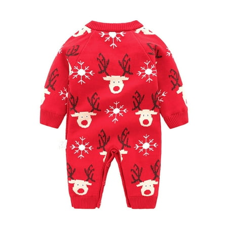 Infant Baby Autumn and Winter Christmas Long Sleeved Trousers Bodysuit Knitted Sweater Creeper Fashionable Christmas Printed One-piece Romper 
Infant Baby Autumn and Winter Christmas Long Sleeved Trousers Bodysuit Knitted Sweater Creeper Fashionable Christmas Printed One-piece Romper